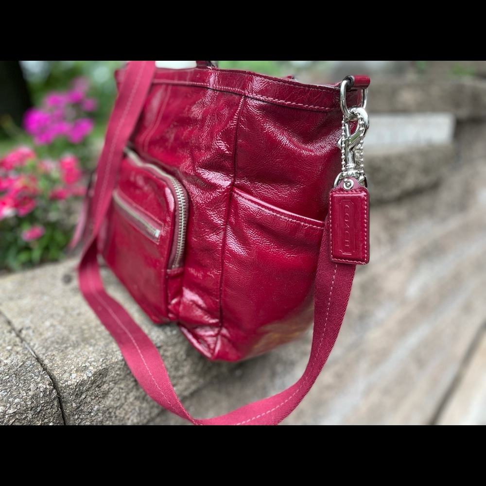 Coach Red Leather Baby Bag/ laptop bag